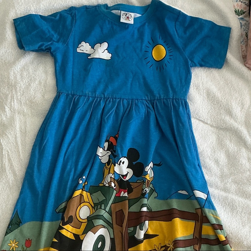 Disney Blue Kids Dress with Fun Cartoon Design